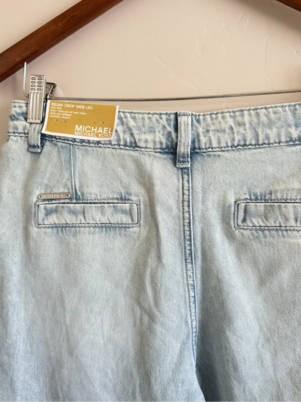Michael Kors Selma Crops Wide Leg High Rise Pants Size 6 NWT